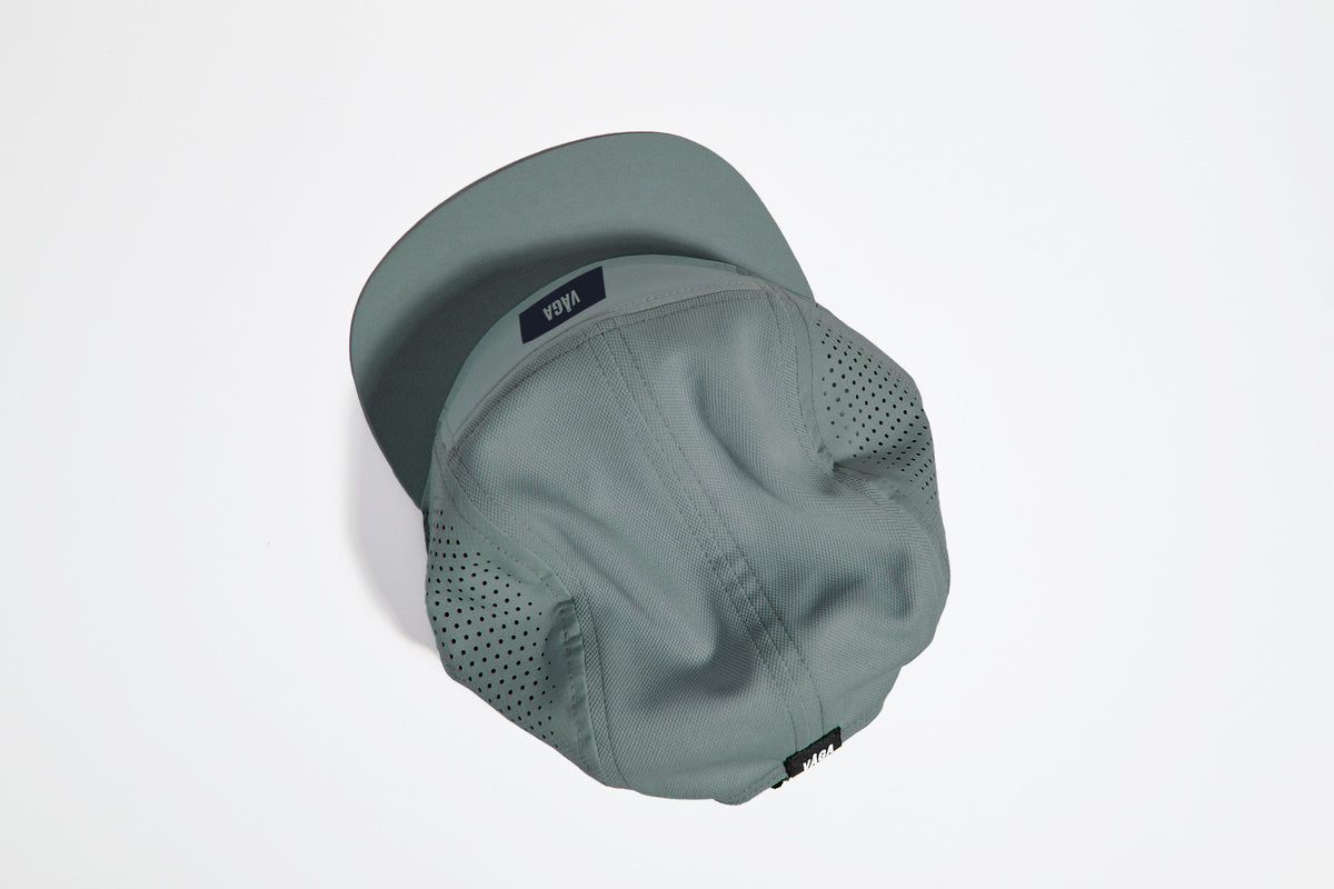 Feather Racing Cap - Sage Green — VÅGA running cap — top