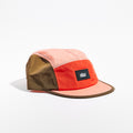 Pacer Cap - Flame Red / Coral / Brown — VÅGA running cap — detail view