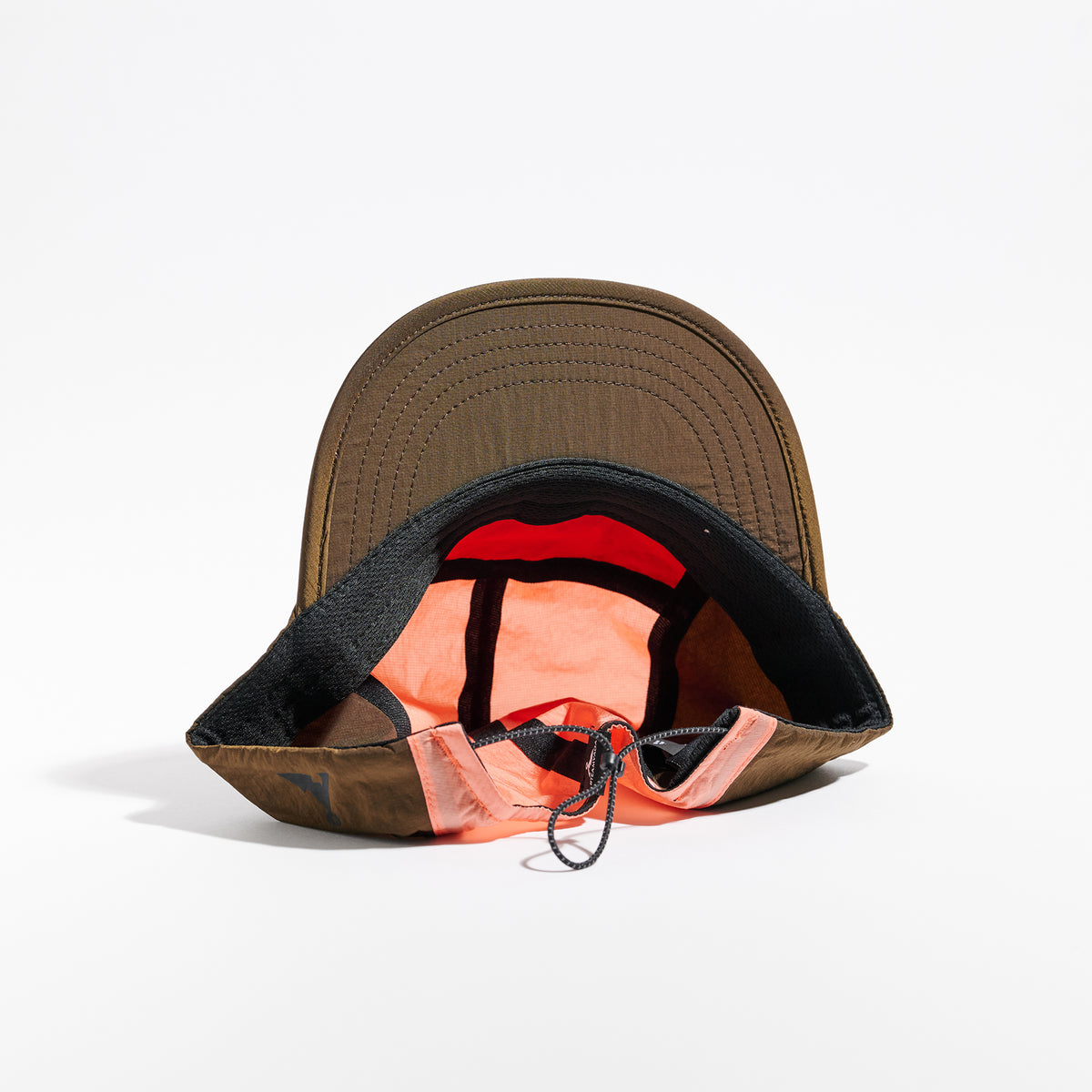 Pacer Cap - Flame Red / Coral / Brown — VÅGA running cap — underside