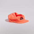 Feather Racing Cap - Neon Coral — VÅGA running cap — side view