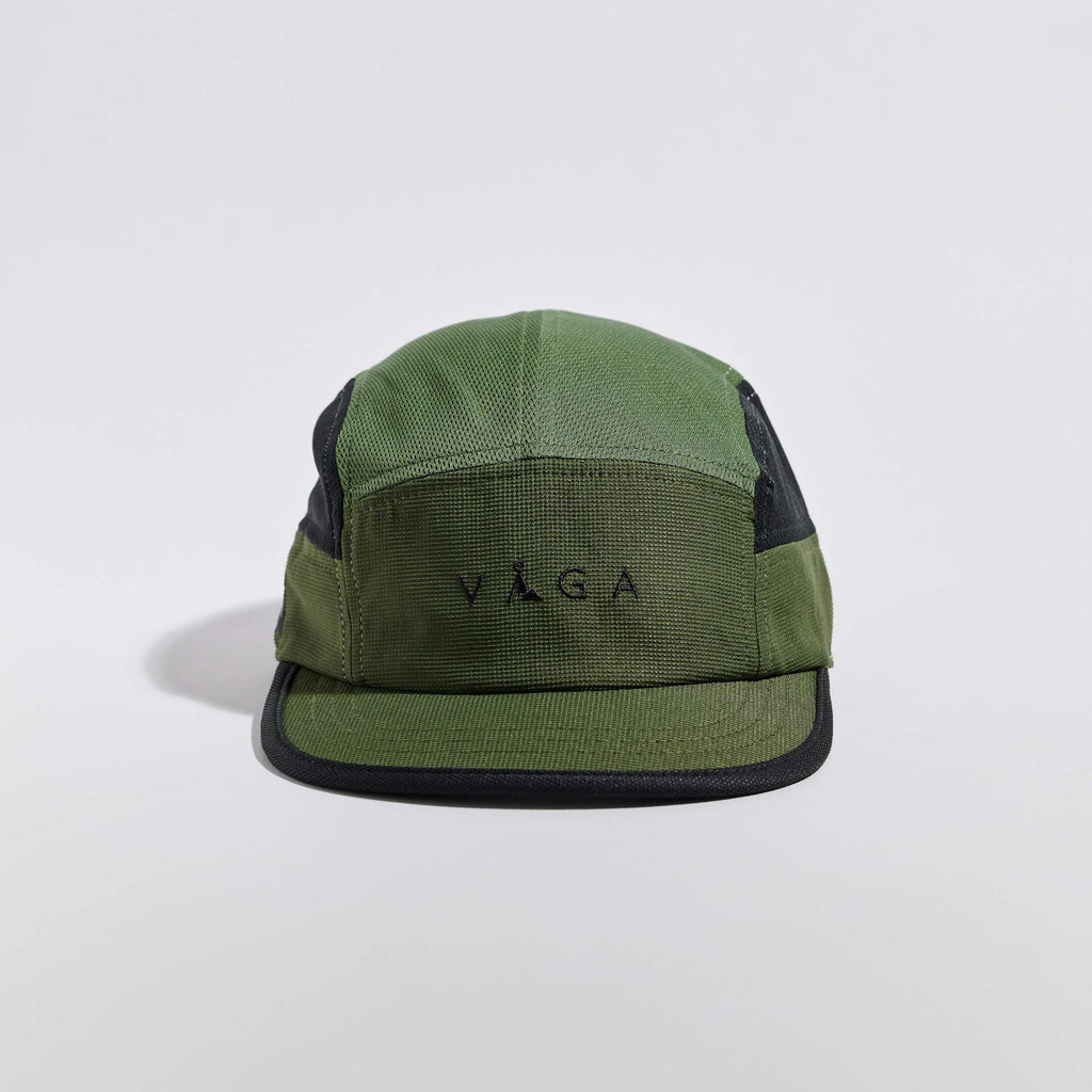 Club Cap - Utility Green / Black — VÅGA running cap — front view