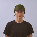 Club Cap - Utility Green / Black — VÅGA running cap — worn, front view