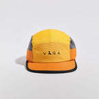 Club Cap - Yellow / Amber / Charcoal — VÅGA running cap — front view