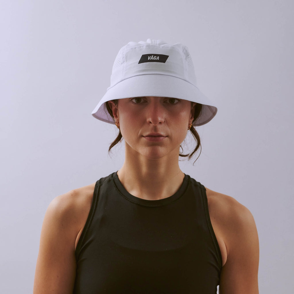 Feather Bucket Hat - White