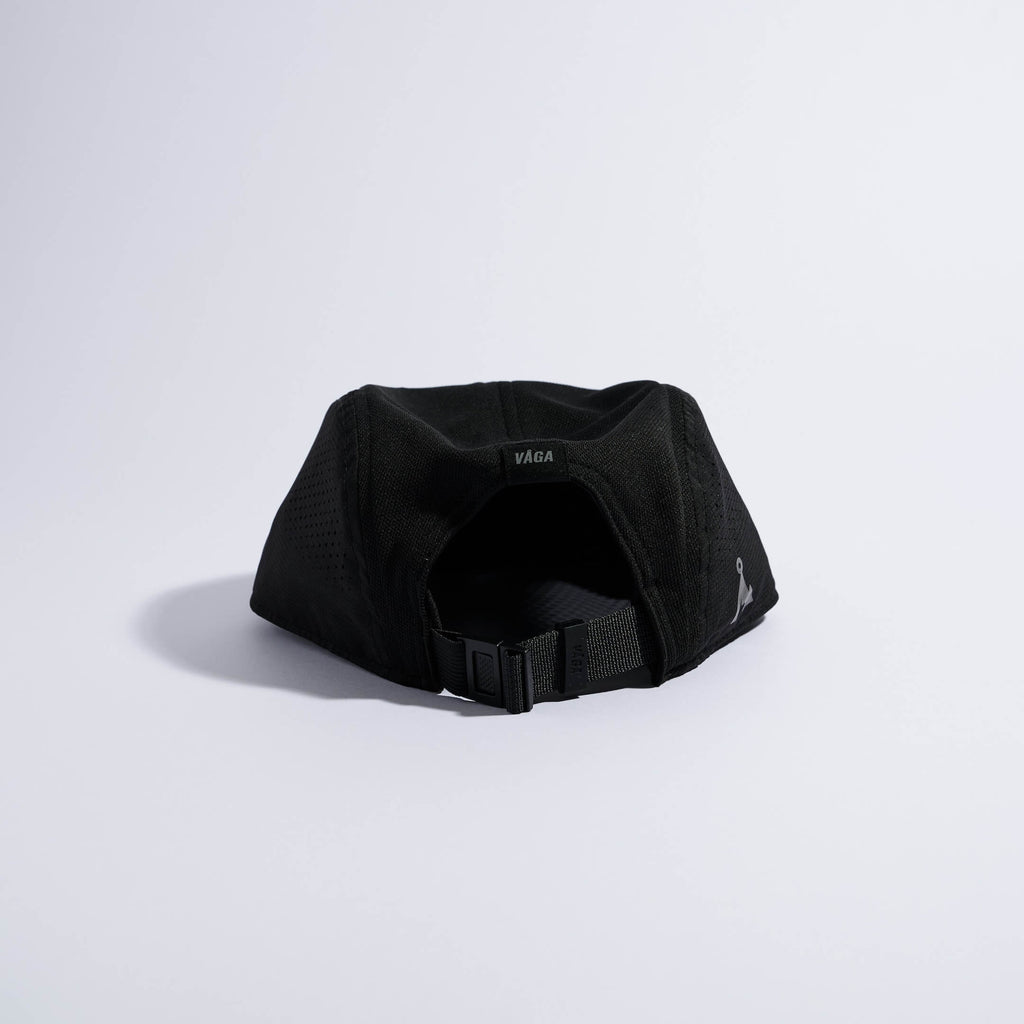 Feather Racing Cap - Black — VÅGA running cap — back view