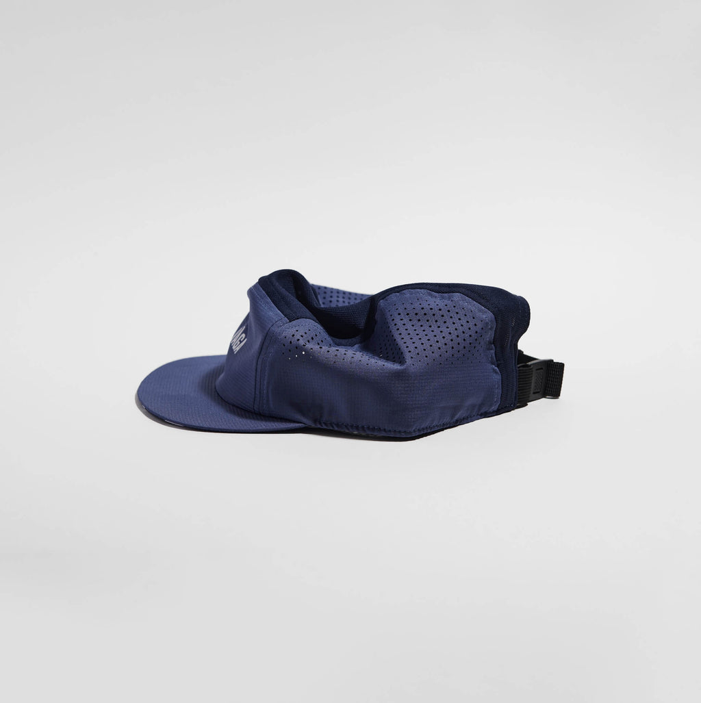 Feather Racing Cap - Slate Blue — VÅGA running cap — side