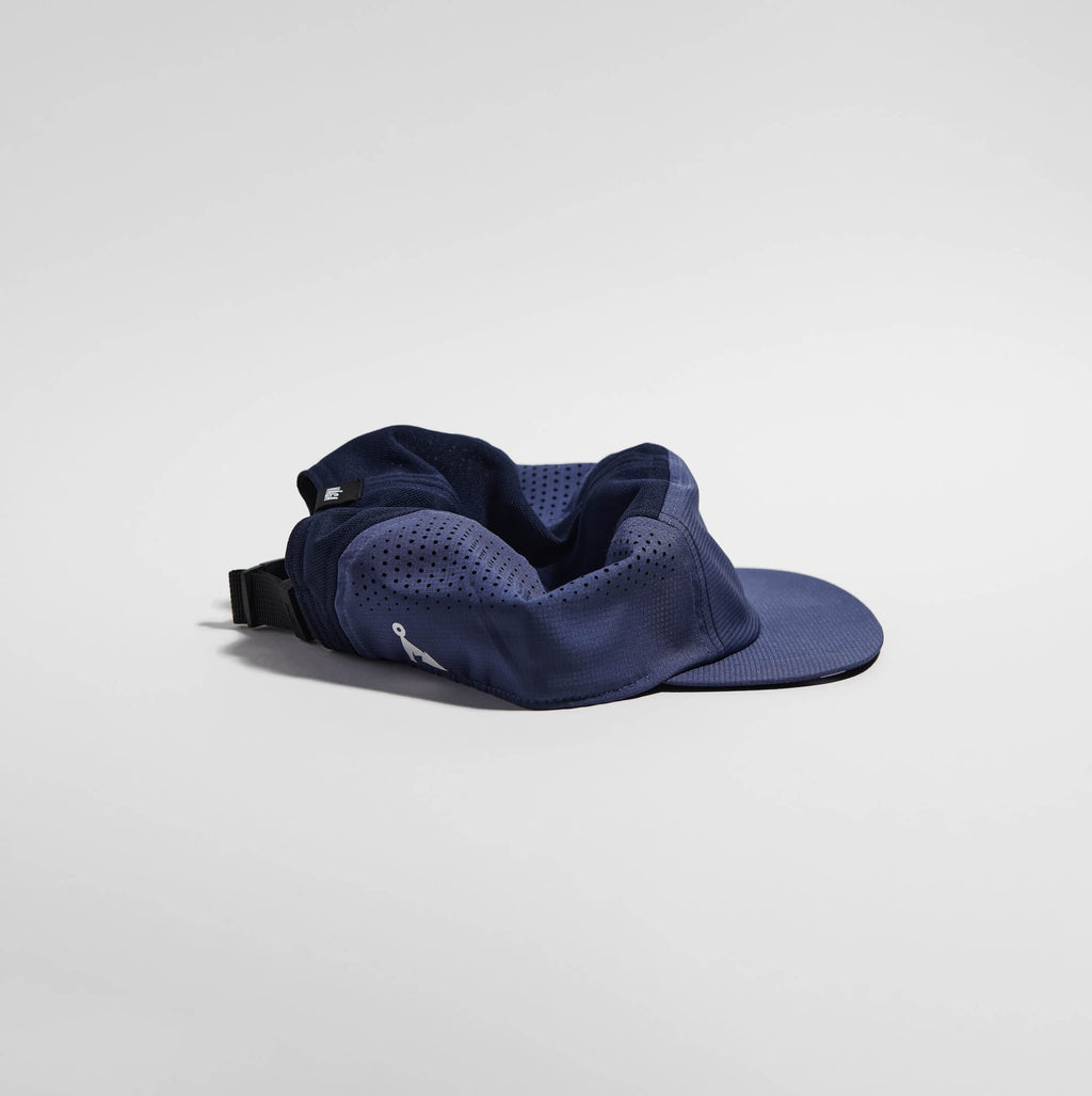 Feather Racing Cap - Slate Blue — VÅGA running cap — side